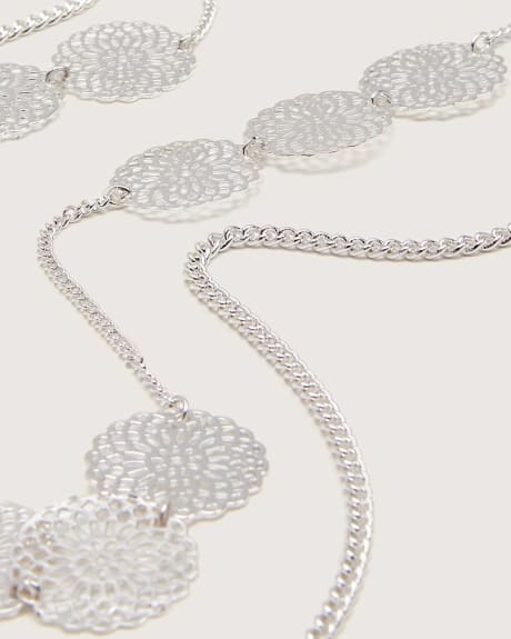 Two-Layer Necklace With Filigree Discs - In Every Story