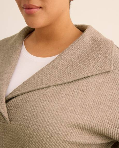 Textured Fashion Pullover with Wide Collar - Active Zone