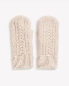 Mitaines en mailles torsadées doublées en molleton