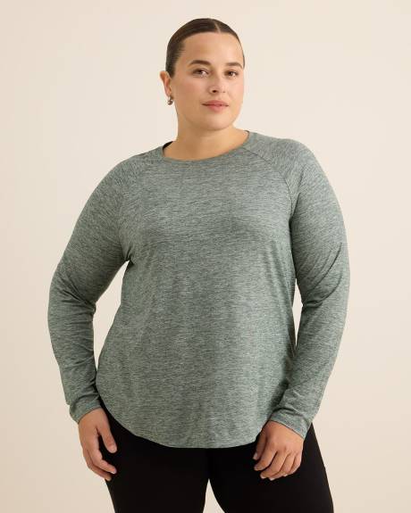 T-shirt à manches longues et col rond, tissu responsable - Active Zone