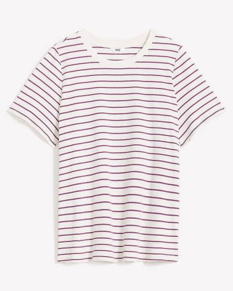 Striped Curvy-Fit Rib Tee - PENN. Essentials