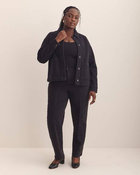 Cropped Utility Denim Jacket - Addition Elle