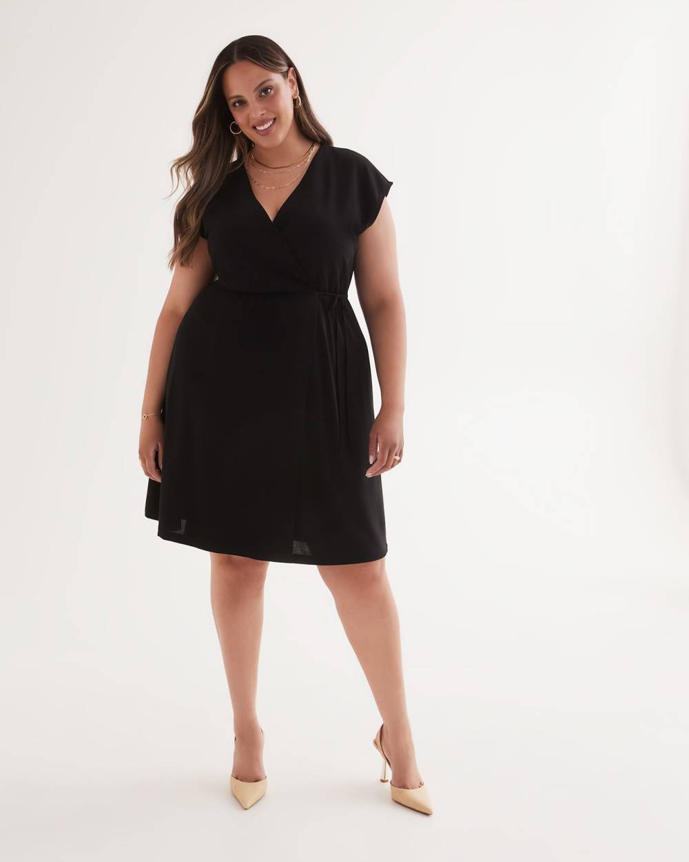 Robe portefeuille fleurie sans manches Penningtons