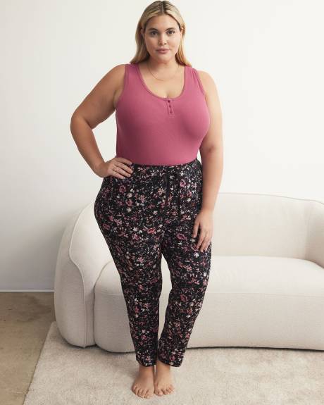 Pantalon pyjama style jogger à imprimé floral - ti Voglio