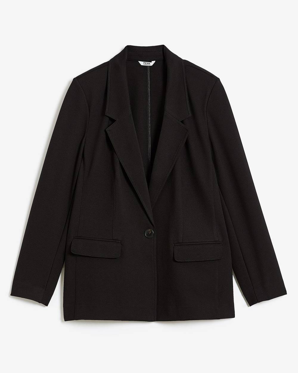 Black Ponte de Roma Jacket with Low Lapels Penningtons