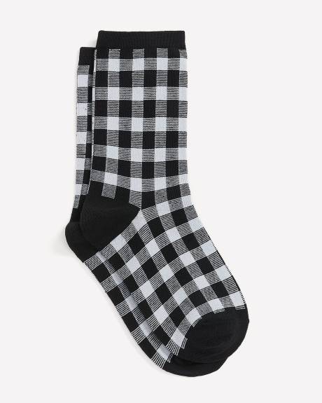 Plaid Crew Socks
