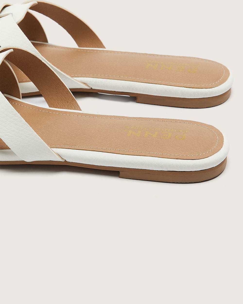 Extra Wide Width, Crossed Strap Flat Slide Sandal