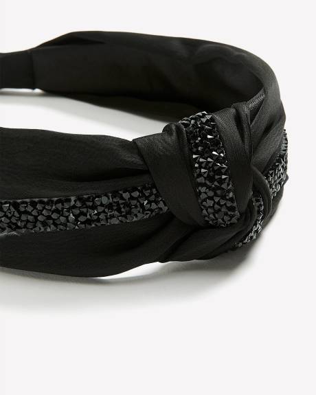 Black Knotted Headband with Glittery Detail