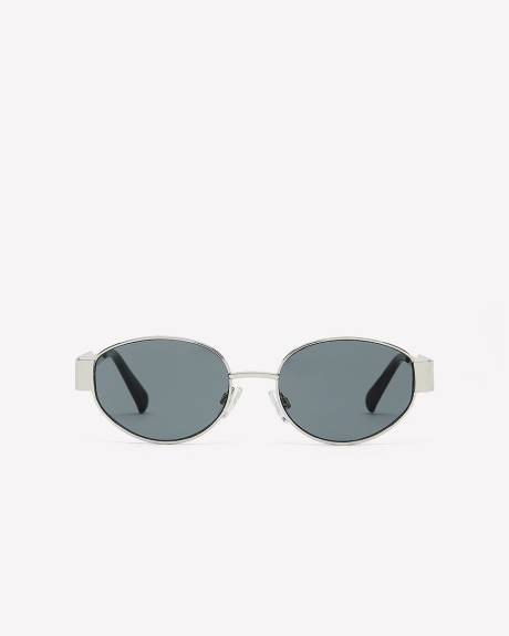 Oval-Shaped Metal Sunglasses