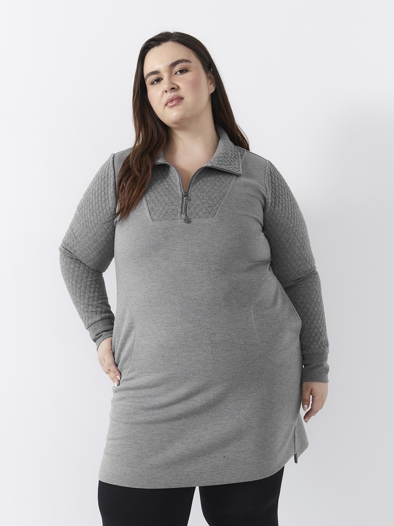 Quilted Quarter Zip Dress Active Zone Penningtons