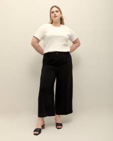 Wide-Leg Cropped City Pant