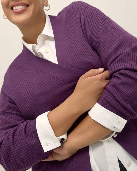 Responsible, Ribbed Open Cardigan