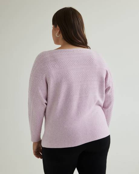 Cable Knit Sweater with Dolman Sleeves