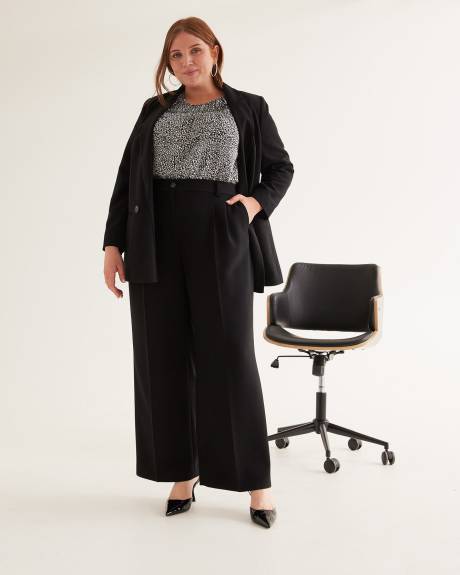 Lightweight Short-Flutter-Sleeve Blouse