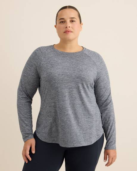 T-shirt à manches longues et col rond, tissu responsable - Active Zone