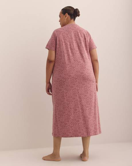 Long Floral Short-Sleeve Sleepshirt - ti Voglio