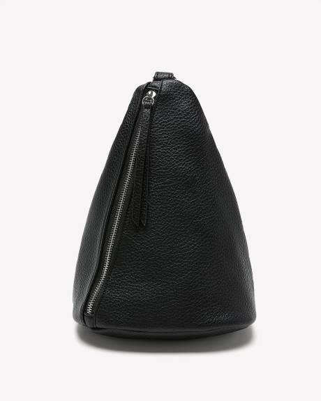 Sac &agrave; bandouli&egrave;re en faux cuir noir