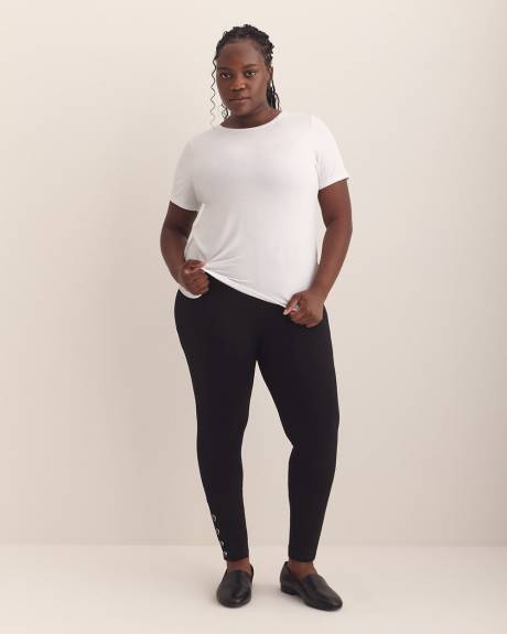 Responsible, Fashion Legging with Buttoned Hem