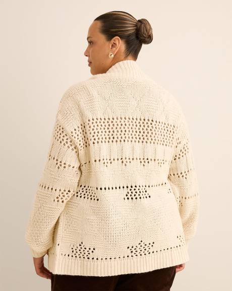 Cardigan ouvert long avec pampilles Cardigan ouvert long avec pampilles