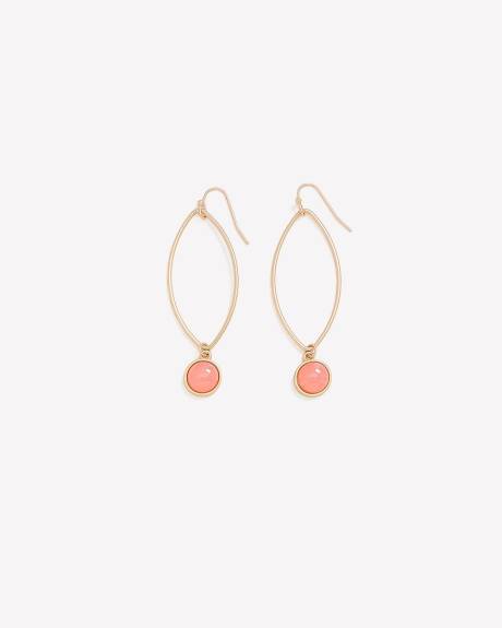 Loop Earrings with Coloured Pendant Bead