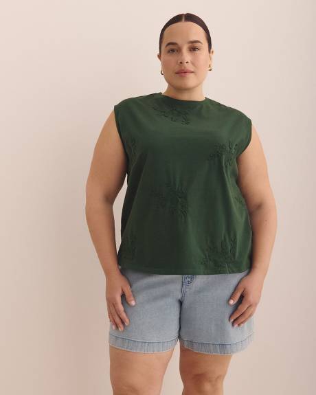 Camisole avec fleur en 3D