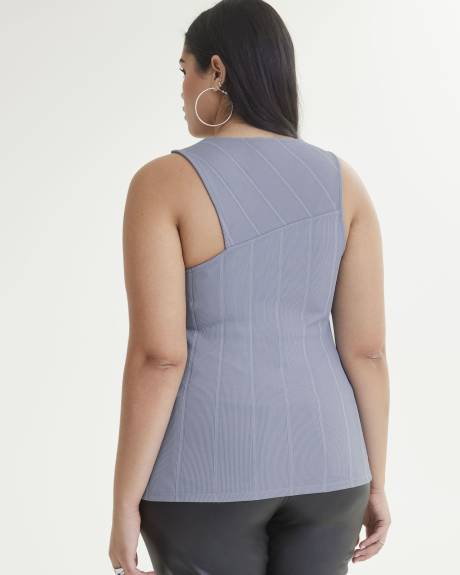 Sleeveless Asymmetrical Short Top - Addition Elle