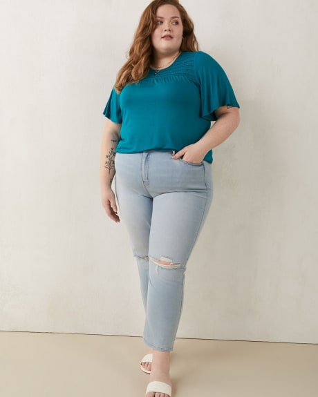 Responsible, Flutter Sleeve Crew Neck Tunic - In Every Story