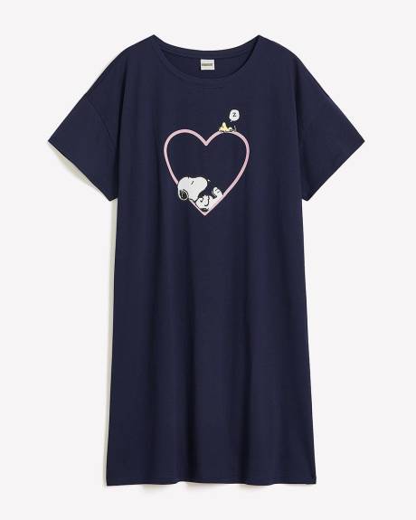 Chemise de nuit bleue à manches courtes avec imprimé de Snoopy - ti Voglio