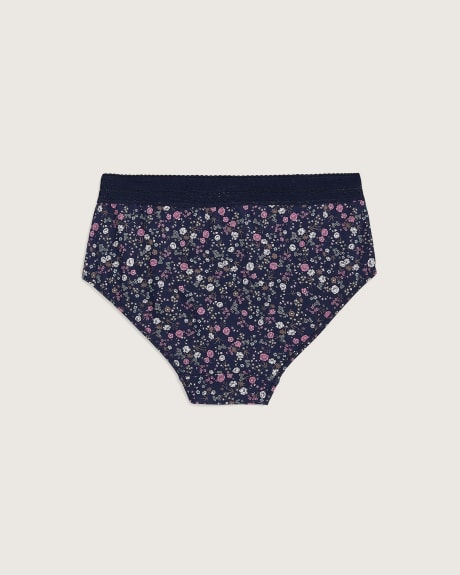 Printed Full Brief with Lace Waistband - tiVOGLIO