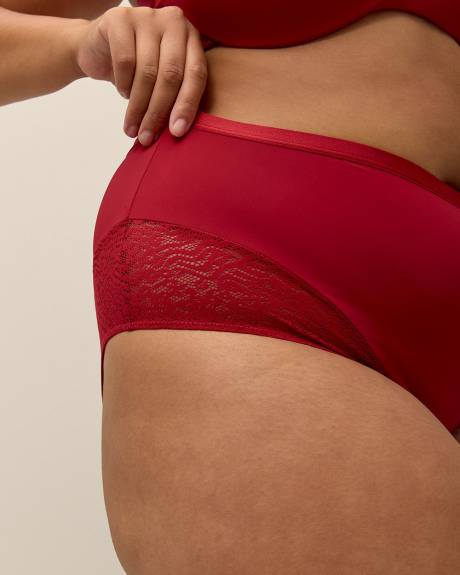 Culotte classique rouge avec dentelle à l'ouverture des jambes - ti Voglio