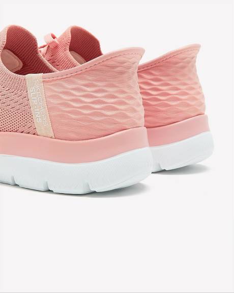 Wide Width, Stretch Knit Lace-Up Slip-In Shoes - Skechers