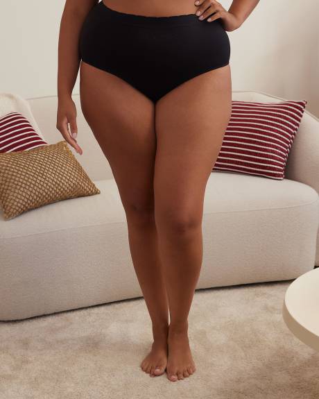 Seamless Ribbed Knit Brief with Golden Lurex - ti Voglio