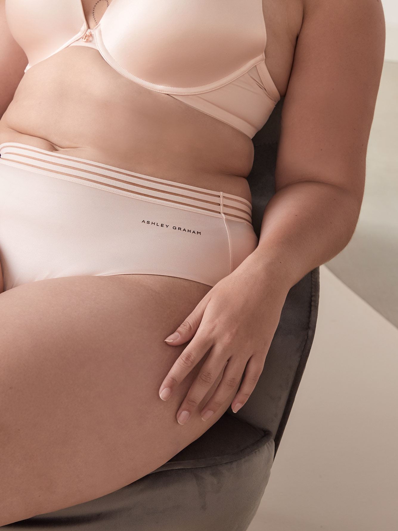 Ashley Graham Basic Hi Cut Plus Size Brief Panty (401432) XL/Cappuccino at   Women's Clothing store