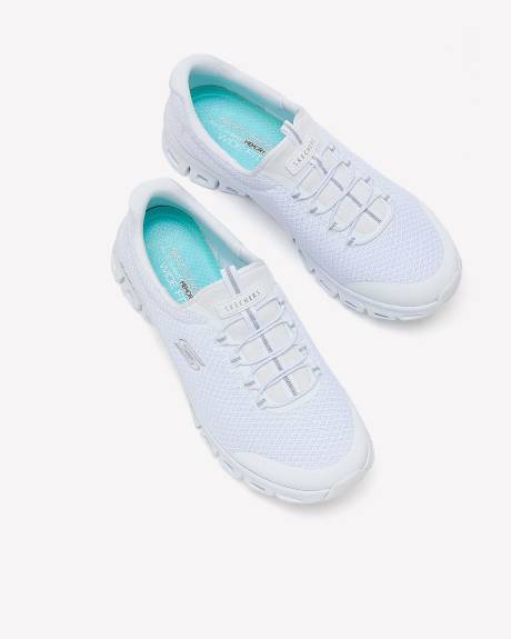 Wide Width, White Resilience Slip-On Sneaker - Skechers