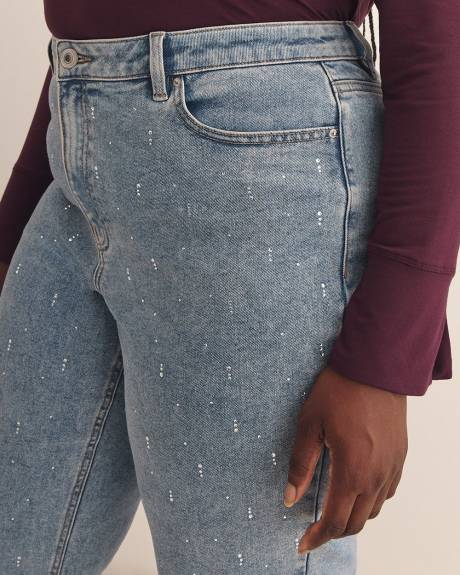 Embellished High-Rise Mom Jeans - Addition Elle
