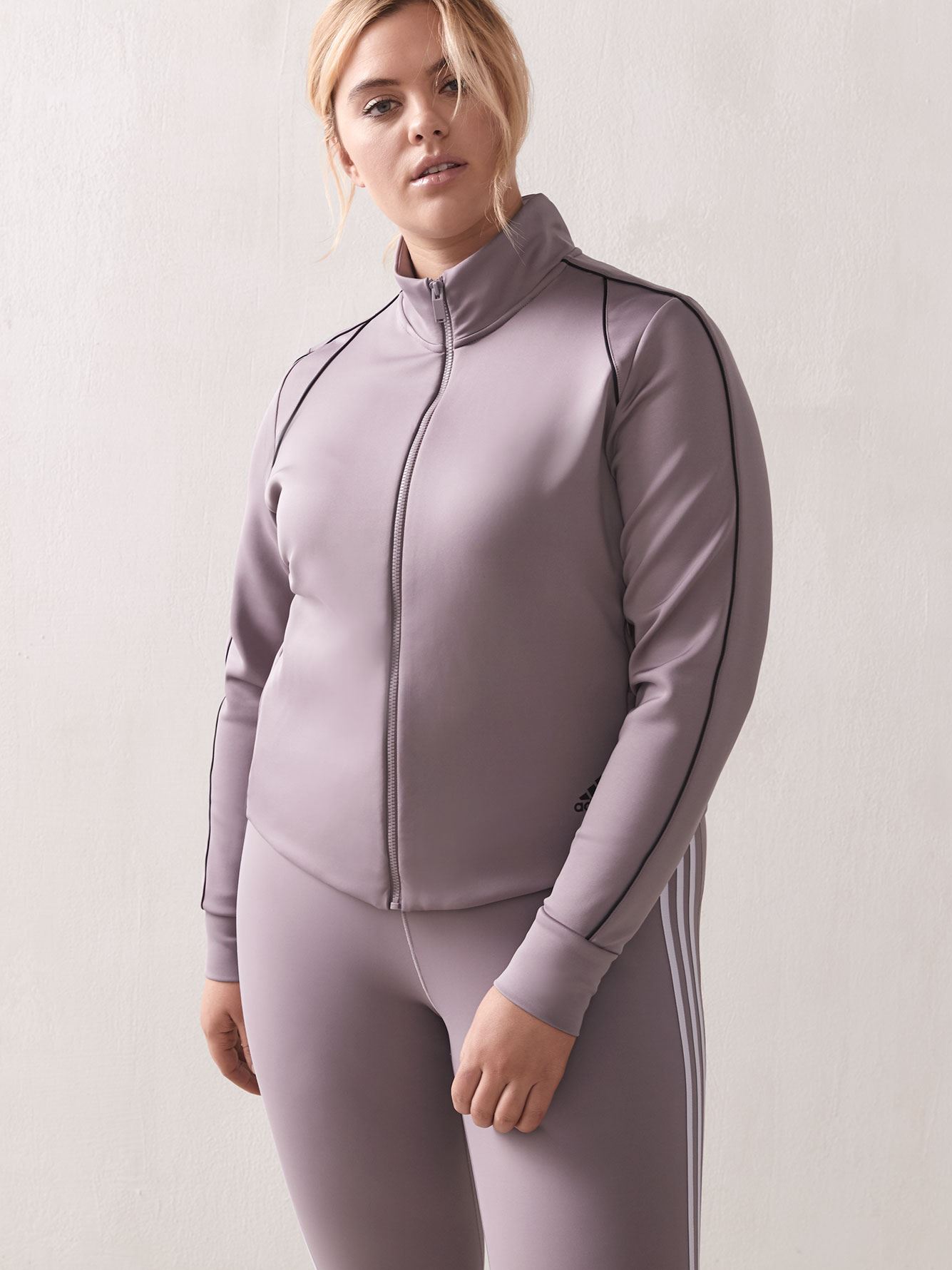 adidas cropped zip up track top