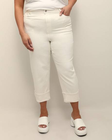 Responsible, White High-Rise Cropped Straight-Leg Jean - d/C JEANS