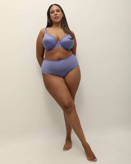 Solid Microfibre Brief with Lace at the Back - Déesse Collection