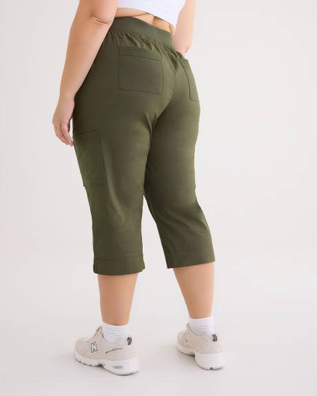 Cotton Capri with Ribbed Waistband