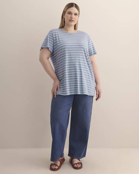 T-shirt à manches courtes et col rond, coupe boyfriend - Essentiels PENN.