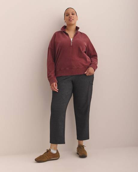 Chandail en coton à enfiler à col montant zippé - Active Zone