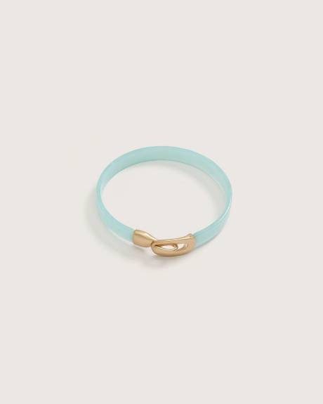 Cuff Bangle with Metal Hook Closure
