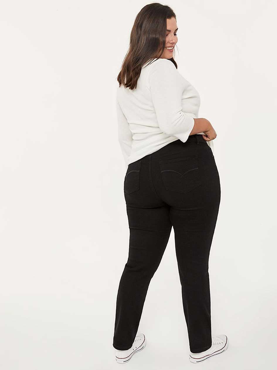 ONLINE ONLY - Tall Slightly Curvy Fit Straight Leg Black Jean - d/C JEANS