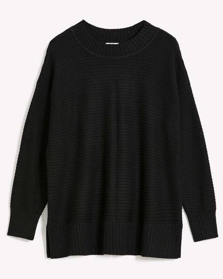 Cotton Sweater with Ottoman Stitches