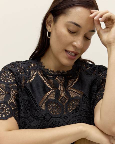 Crochet Blouse with Scalloped Hem