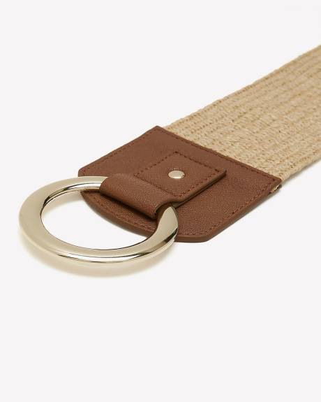 Ceinture en paille extensible avec fermoir à bascule circulaire