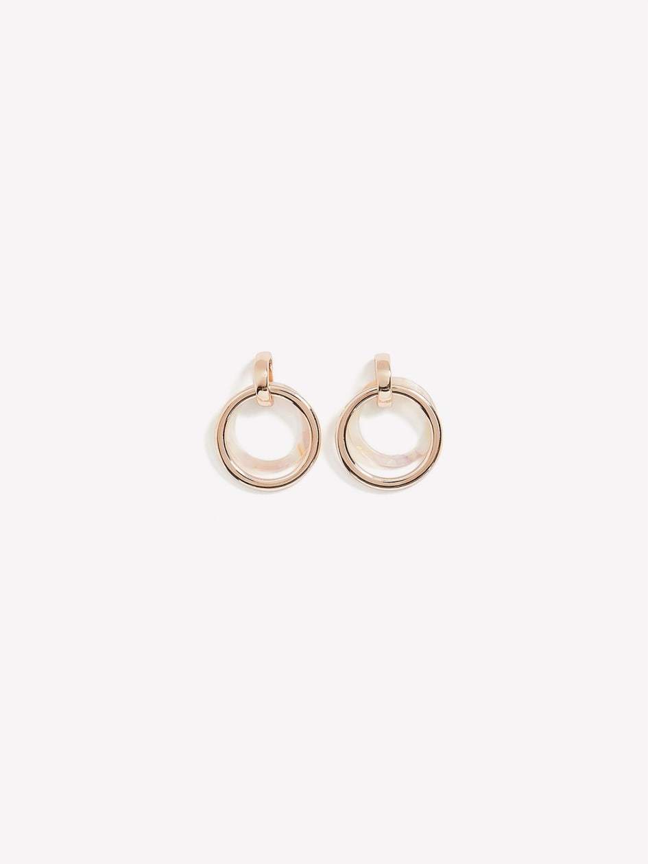 Pink Two-Ring Drop Earrings