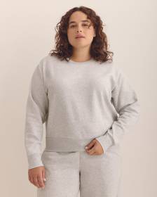 Heather Grey Feel Cozy Sweatshirt with Small Logo - adidas