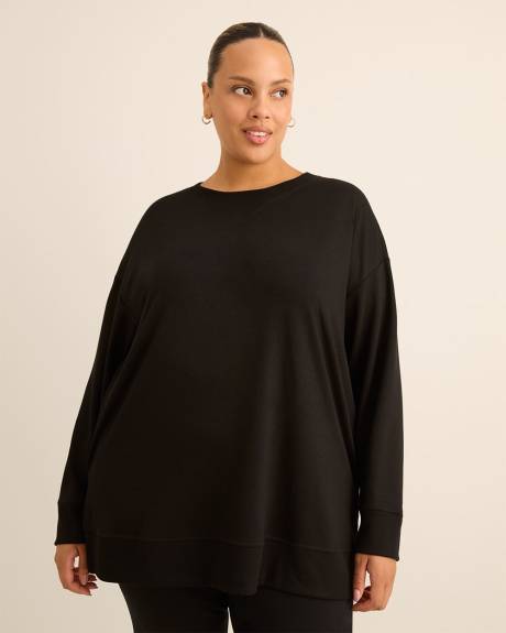 French Terry Tunic with Ribbed Details - Active Zone