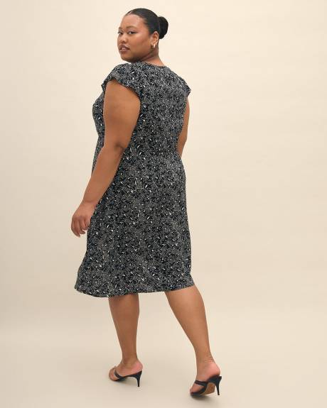 Responsible, Printed Shirt Dress with Cap Sleeves